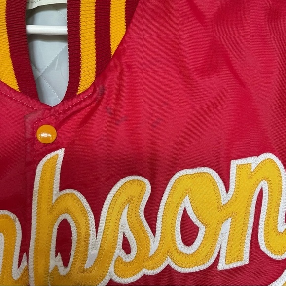 Vintage Delong Simpson college softball jacket USA Snap Button Jacket size large - Picture 7 of 8